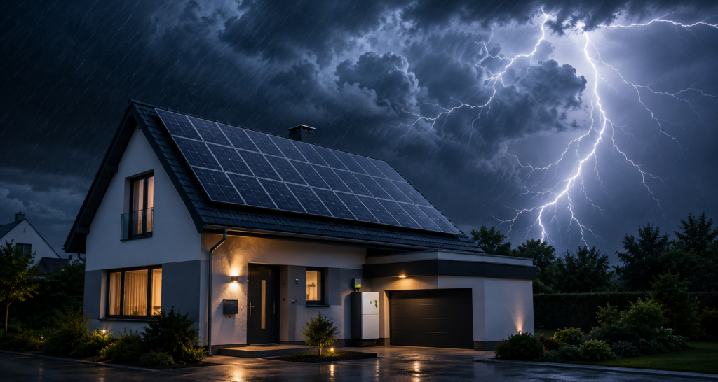 Woning zonnepanelen noodweer